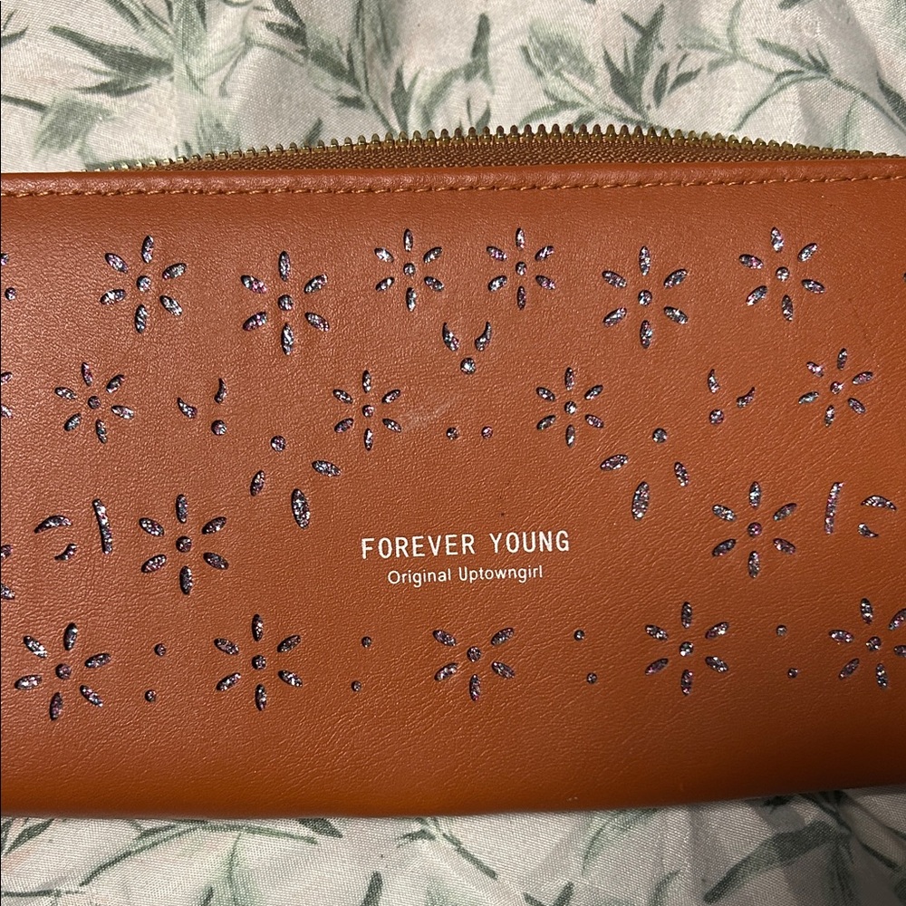 Forever Young Tan Floral Wallet